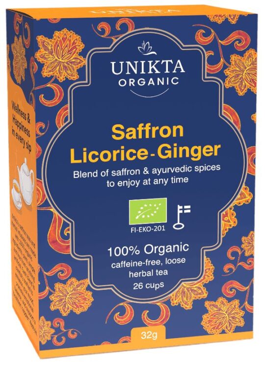 Saffron Licorice Ginger Unikta Organic Herbal Tea