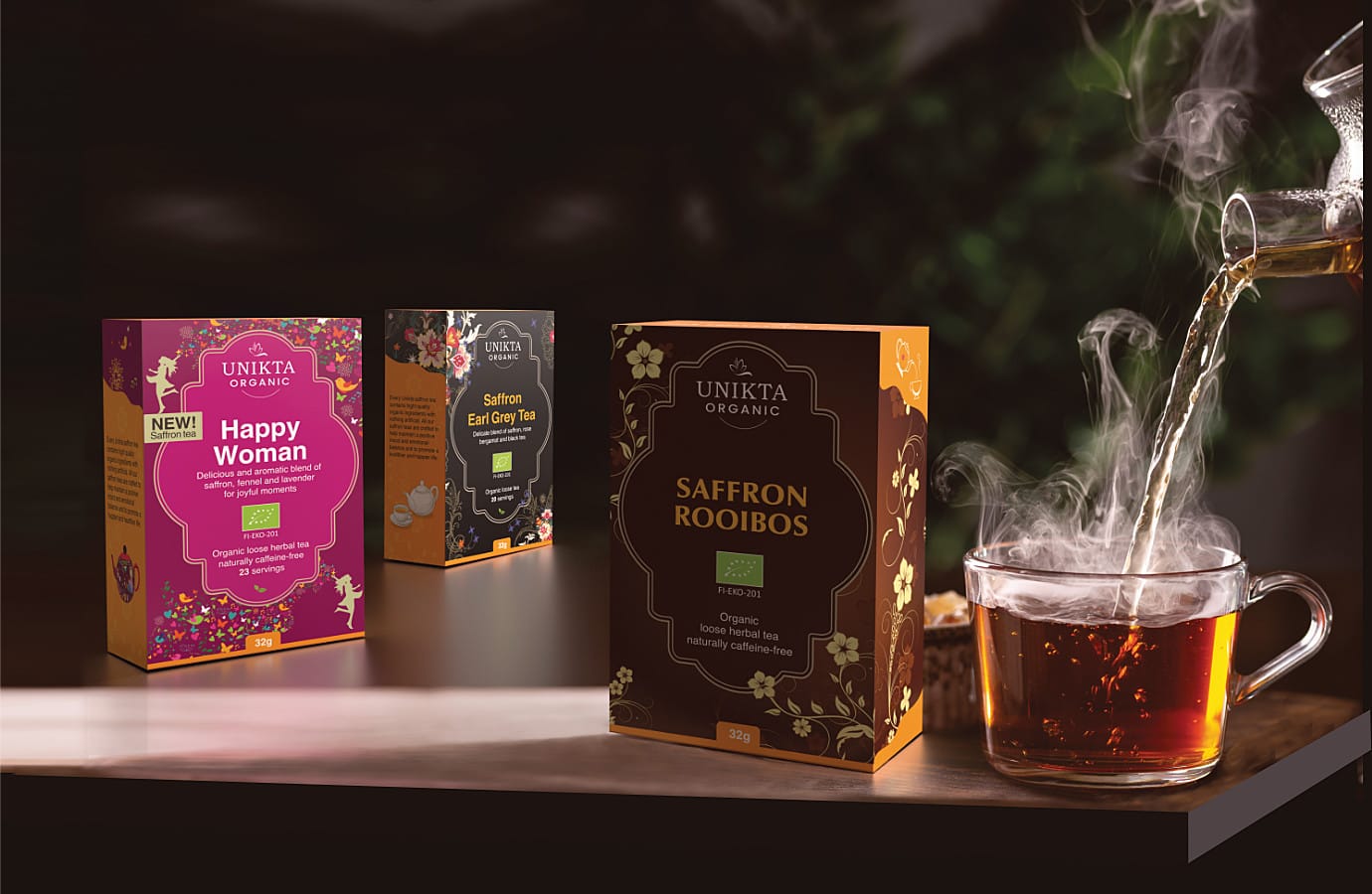 Unikta Organic saffron teas and herbal infusions.